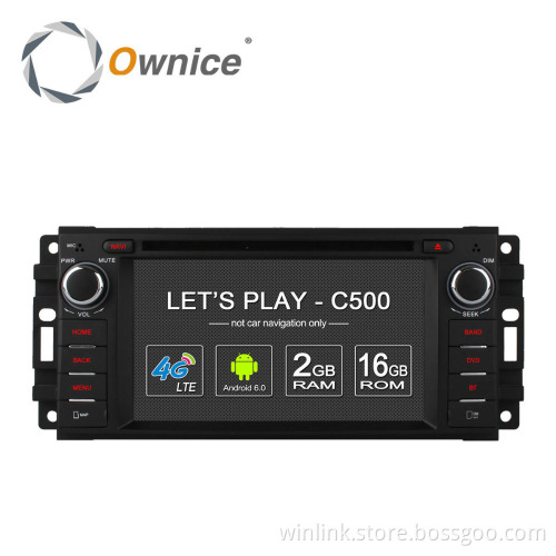 Ownice Android 6.0 Cortex A53 4 core Car DVD Audio Player Jeep Chrysler Dodge bulit in 4G LTE + 2G Ram